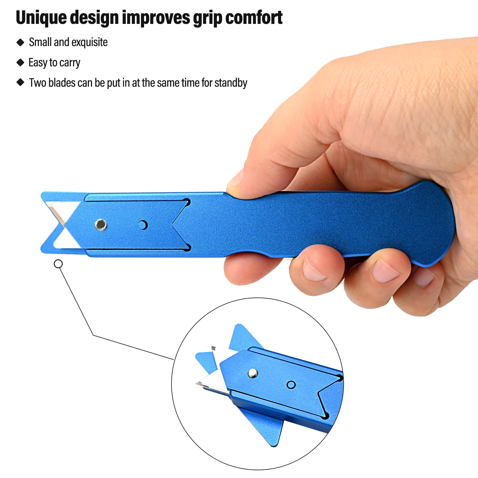 FOSHIO-Car Film Edge Cutting Knife, Envoltórios de Fibra de Carbono, Vinil, Papel de Parede Colorido, Cortador Deslizante, Safety Slitter Tool, 2mm,