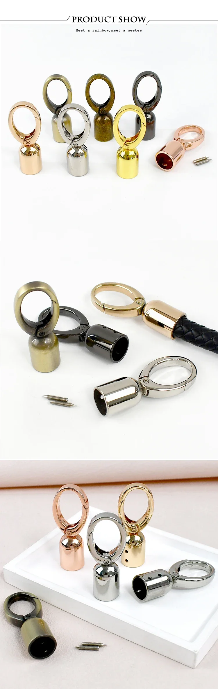 2/4Pcs Deepeel Metal Cord Lock Buckles Bag Belts Connector Hanger Handbag Strap Stopper Tassel Cap Clasp Hardware Accessories