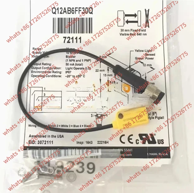 

1PC Q12AB6FF30Q New Original Genuine Photoelectric Switch Sensors