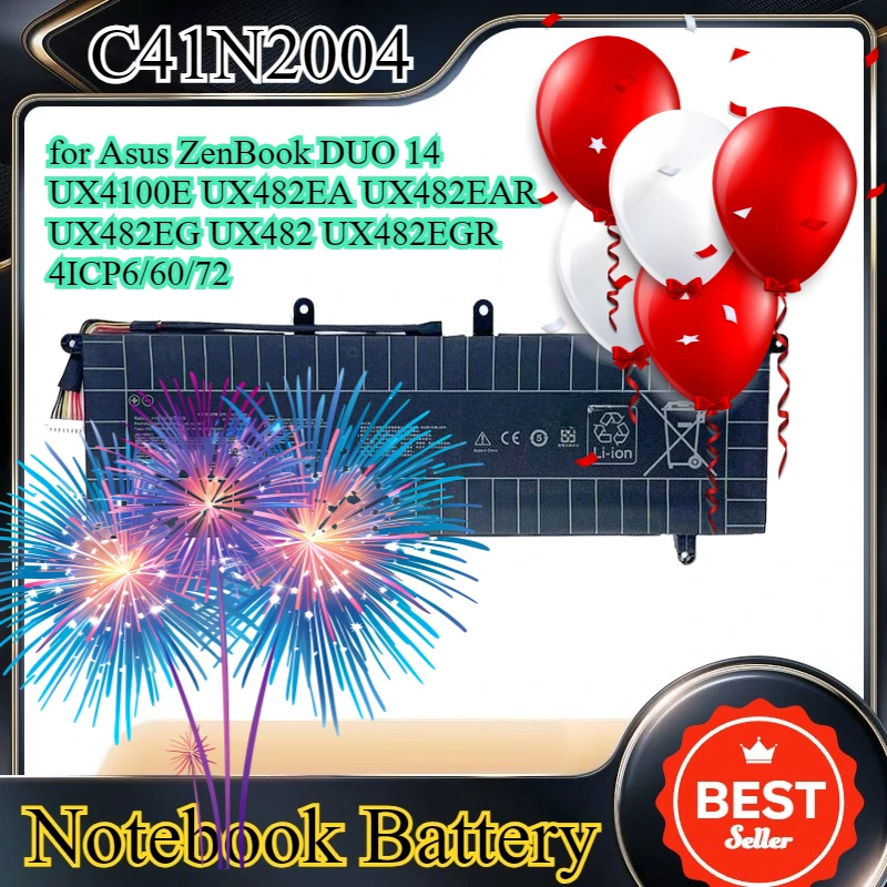 

New C41N2004 0B200-03790000 Laptop Battery for Asus ZenBook DUO 14 UX4100E UX482EA UX482EAR UX482EG UX482 UX482EGR 4ICP6/60/72