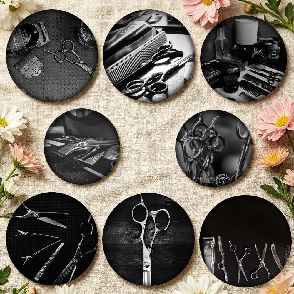 Barber Shop Stylist 25 32 44 58 75mm Badges Personalized Round Brooches Pins Accessory Gift