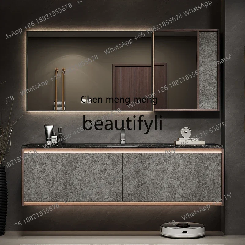 

C Light luxury hotel style bathroom cabinet combination washbasin luxury stone under the table ceramic basin washbasin cabinet