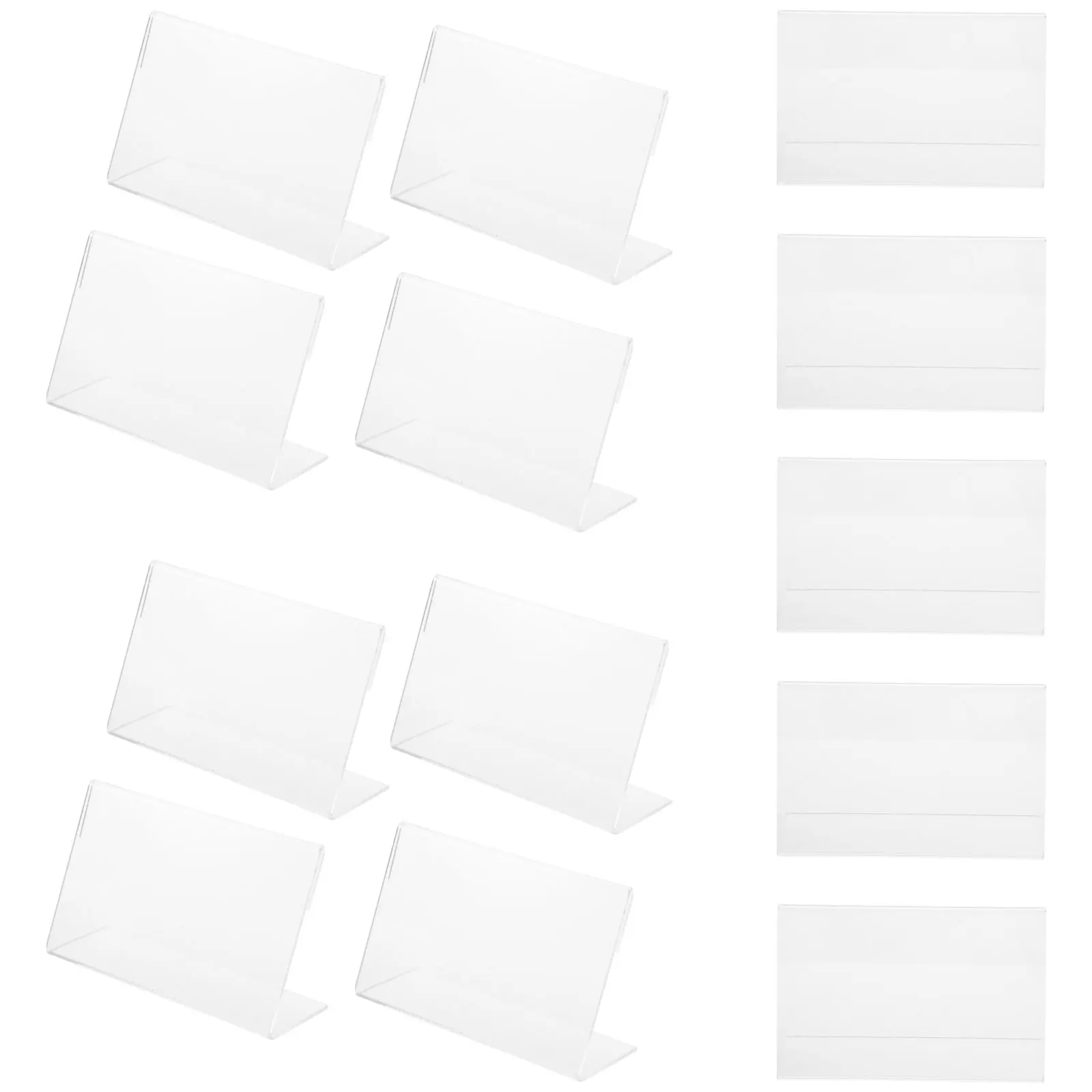 

20Pcs Price Tag Holders Transparent Acrylic L Shape Display Stands for Retail Store Restaurant Office Trade Show Wedding Party