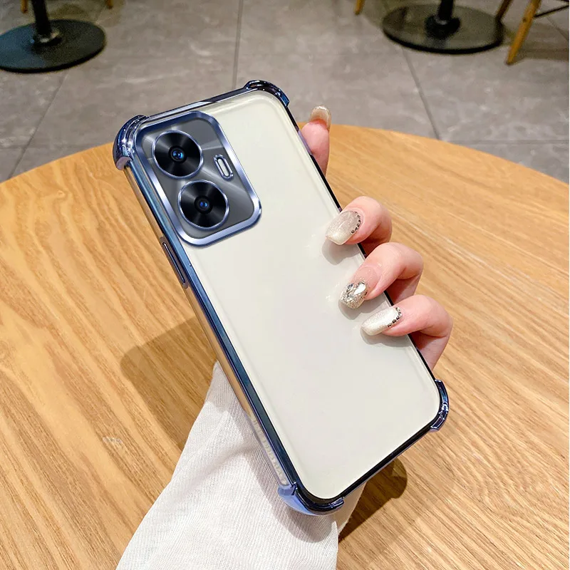 For Realme C55 Case Realme C55 Cover Realme Narzo N55 Phone Case RMX3710 Bumper Shockproof Protect Cover Clear electroplate