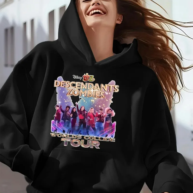 ديزني زومبي فيلم العالم كل النجوم مطبوعة المرأة هوديي الخريف/الشتاء جديد الرجال والنساء موضة ملابس الشارع غير رسمية