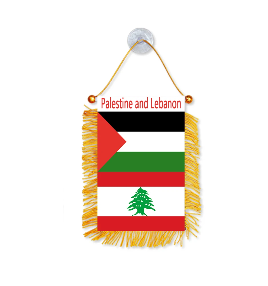 Directly Delivery Car Window Decoration Stain Bunting Pennant Palestine and Lebanon Flags