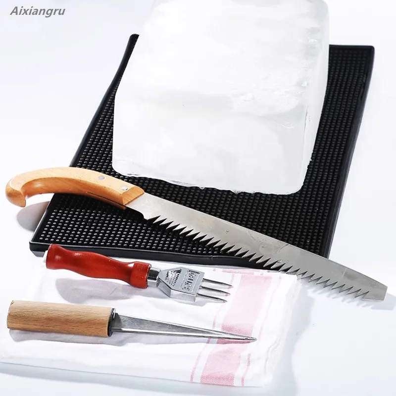 

Bar Counter Cocktail Bar Ice Cone, Ice Crushing Tool, Three-Pronged Ice Cone, New Ice Saw, Large Serrated Hard Ice Saw,Ice Knife
