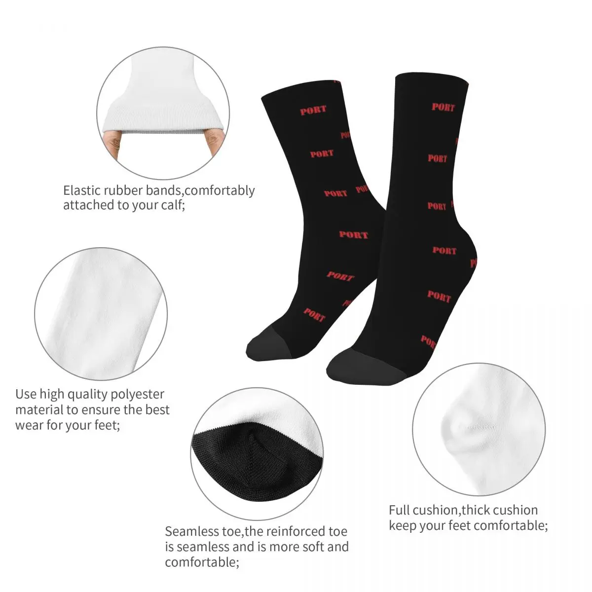 Chaussettes de compression Port and Starboard pour hommes et femmes, bas de sport de course, chaussettes de créateurs