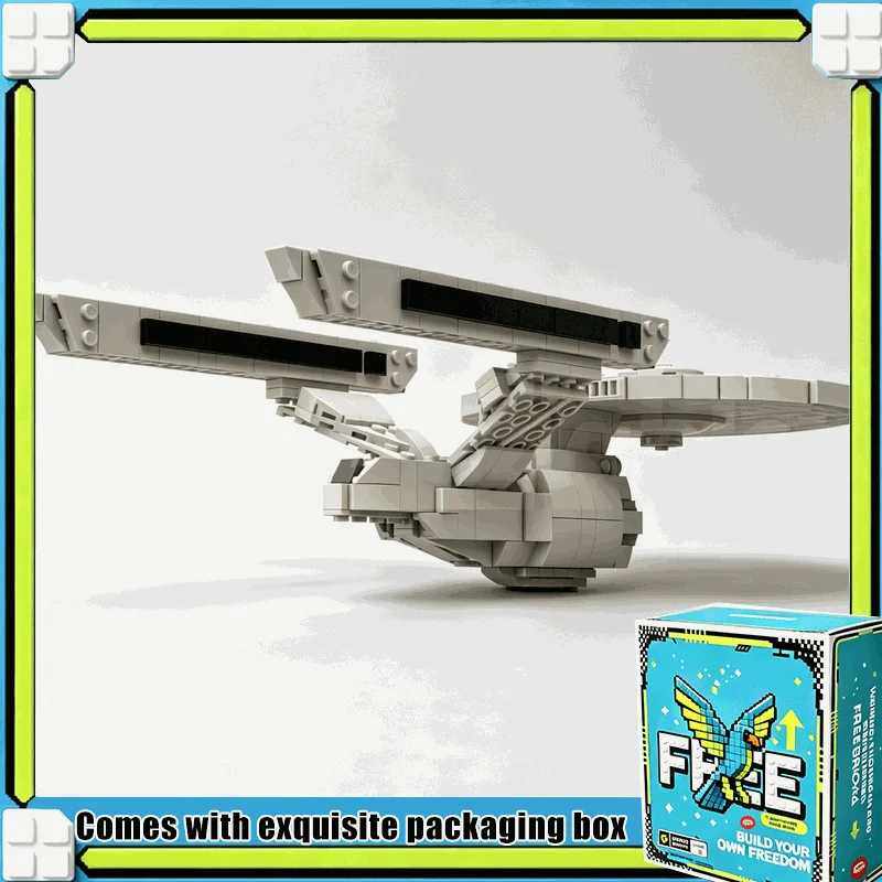508PCS Classic Sci Fi Cruiser Building Blocks Saucer Hull Starship Model Custom Puzzle DIY Assembly Display Model Toy Gift Set