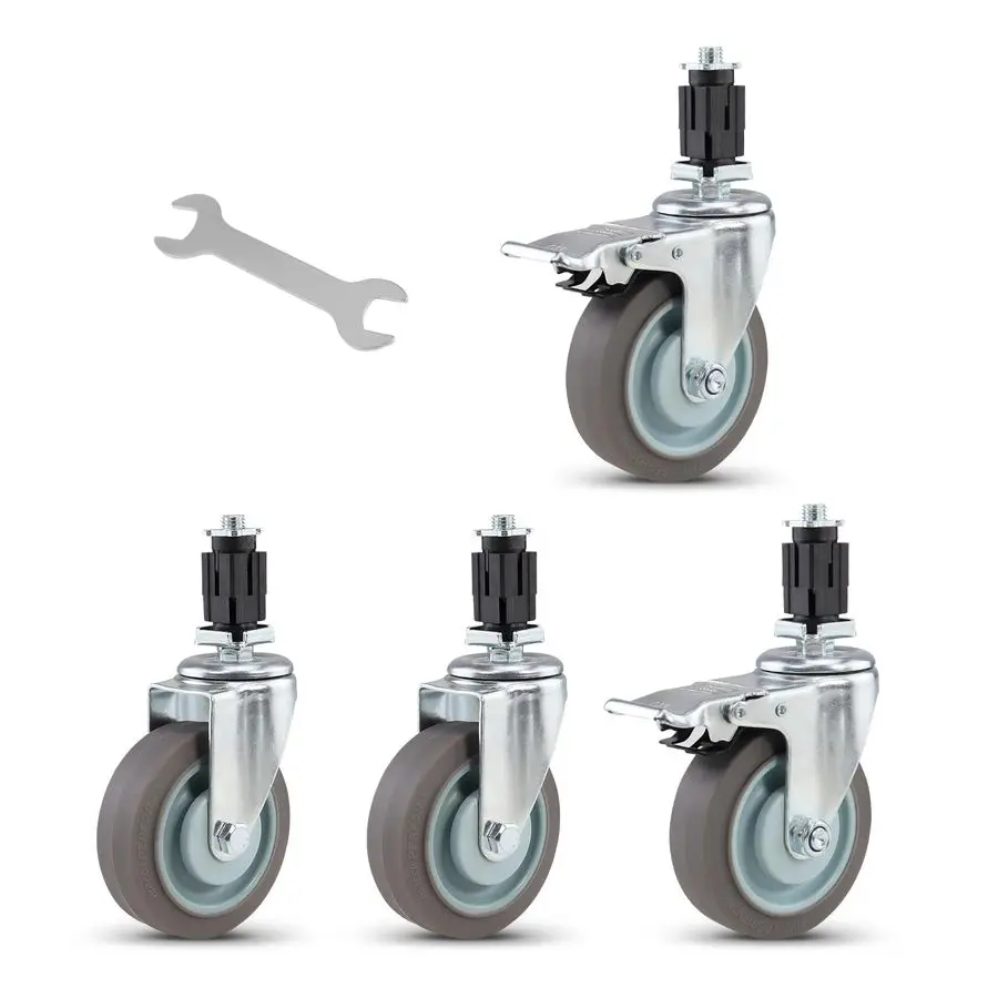 

Колесики-опоры для мебельных ножек из нержавеющей стали, тележек, верстаков, квадратные трубчатые колесики-опоры, 4 шт., 1200 фунтов (на одну штуку)