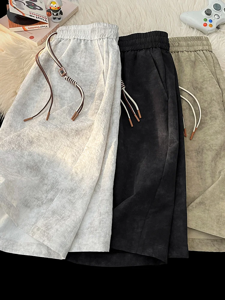 

Ice Silk Sports orts Men's Summer Thin Qui Dry Five-Quarter American Trendy Brand Dyed Outdoor Wear Mid-Pants Big Boxer S...