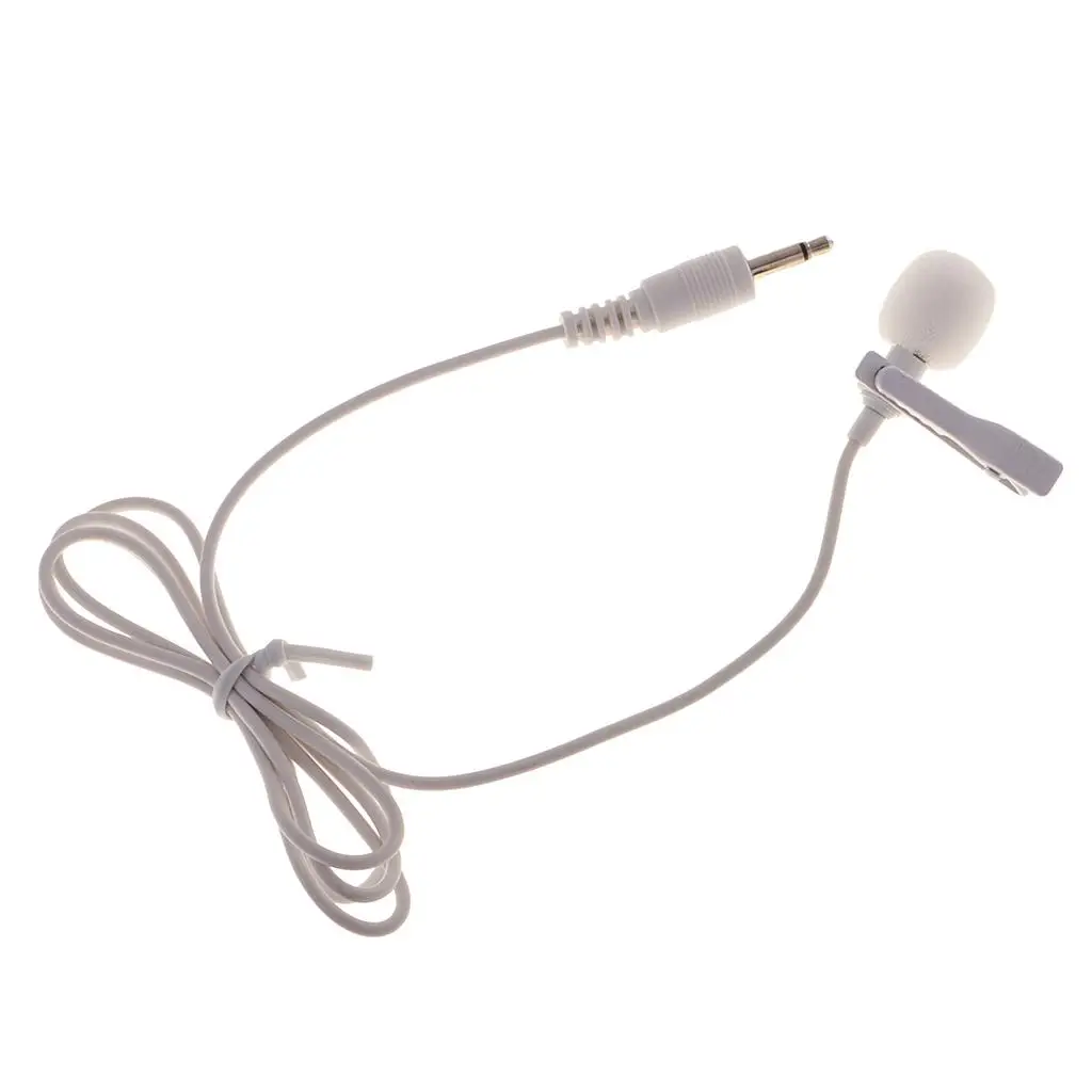 Mini 3.5mm Lapel Clip Microphone for Computer PC White