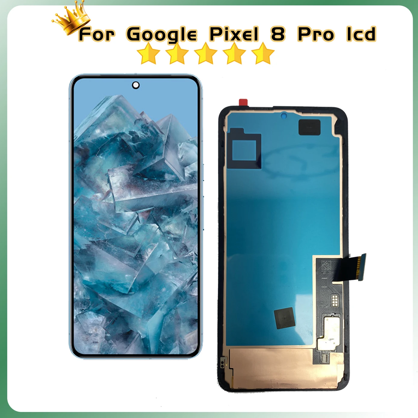 LCD For Google Pixel 8 Pro LCD Super AMOLED Display Touch Screen With bracket Digitizer Assembly Replacement GC3VE G1MNW Display