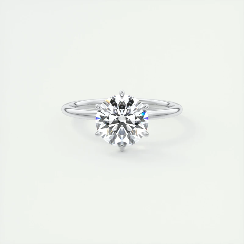 Classic Round D‑Color Moissanite Promise Engagement Wedding Ring for Women, 0.5CT‑1CT‑2CT Size Options, 925 Sterling Silver Fine Finger Jewelry, Ideal Birthday Party Anniversary Holiday Gift Accessories