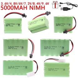 5000mAh 3.6V/4.8V/6V/7.2V/9.6V Rechargeable NI-MH Battery Pack For Rc toys Cars Tanks Robots Guns Boats toys accessories