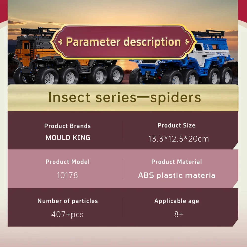 몰드 킹 10178 거미 블록 놀라운 자연 시리즈 모델 사실적인 곤충 교육용 장난감 책상 장식 선물 407PCS