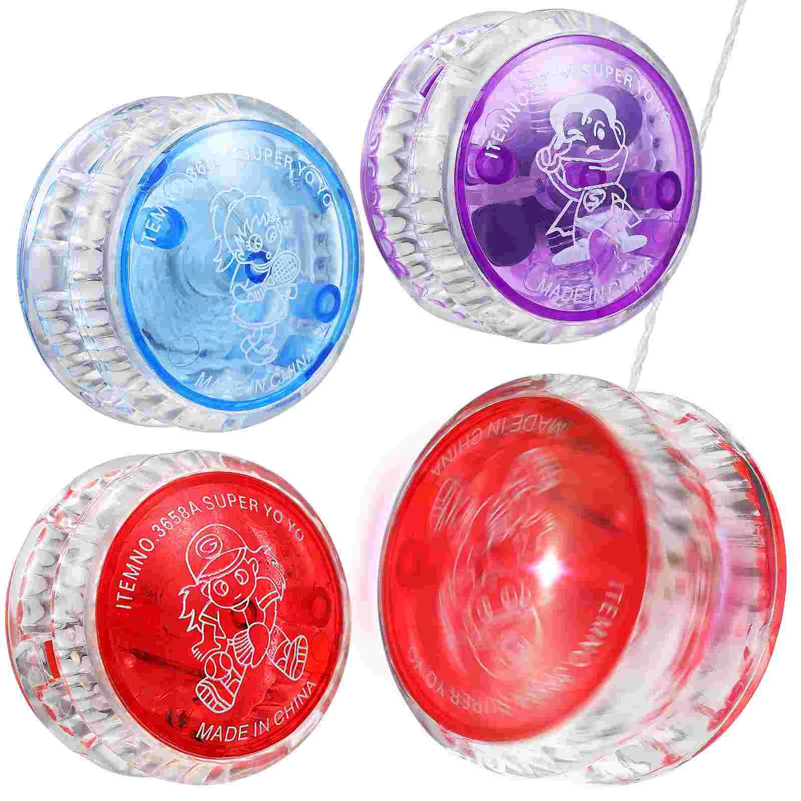 

3 Pcs Yo-yo Light up Balls Finger Playthings with LED Lights Kids Beginner Fingertip Toy Child