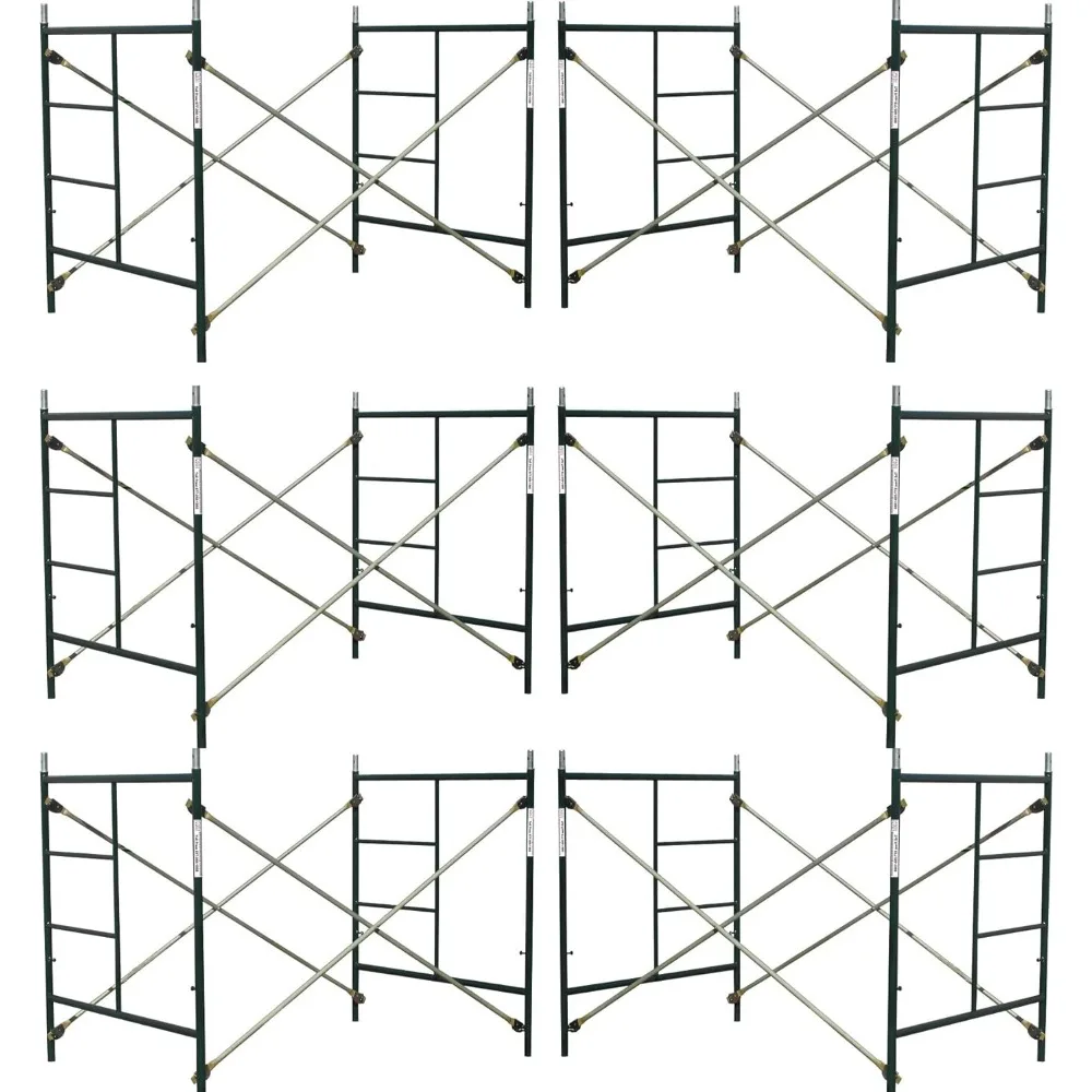 Ensembles de Cadres d'Échafaudage Mascirculants à Serrure à Pression, 5x5x7 Pouces, 6 Pièces