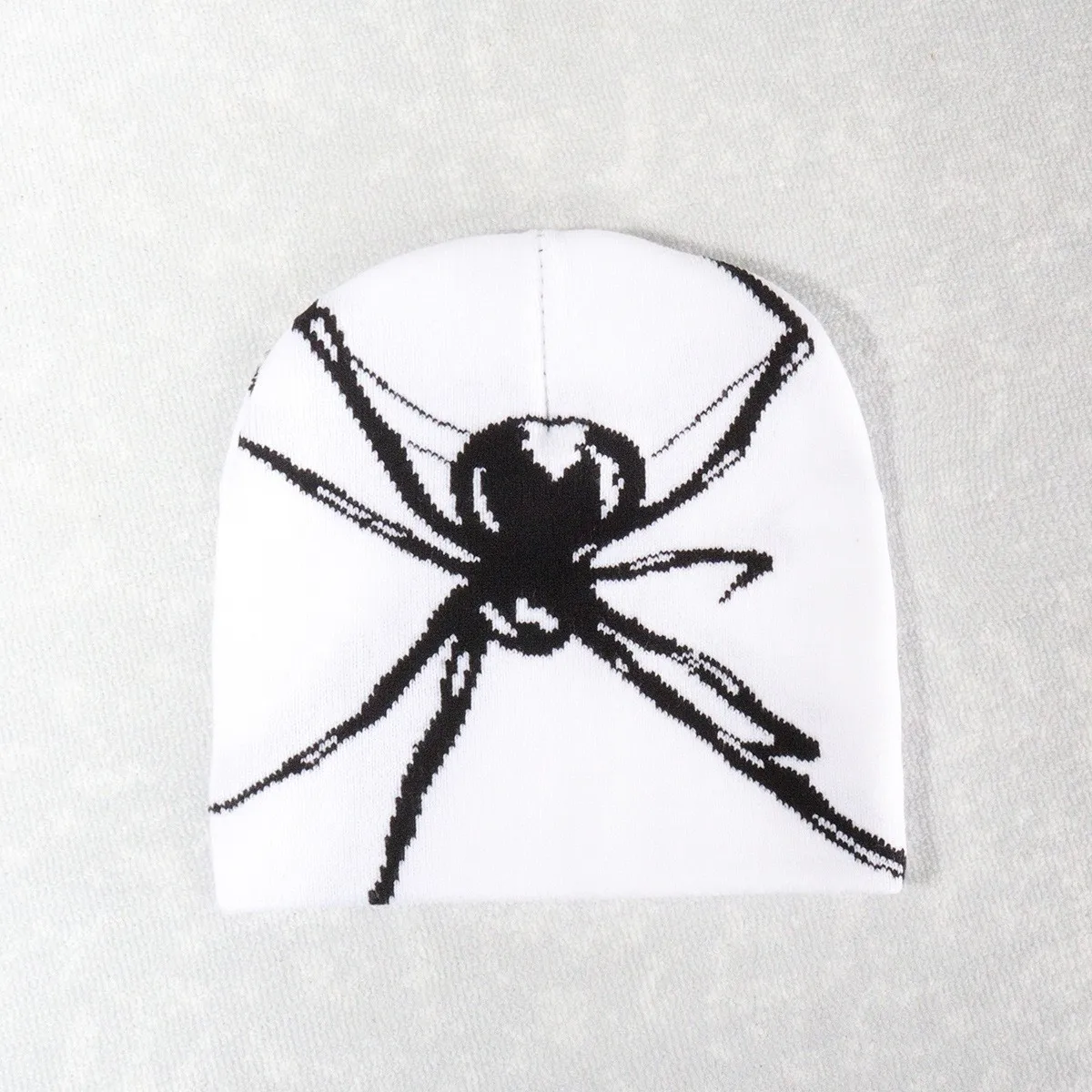 1 spider patterned jacquard knitted hat, warm in autumn and winter, Y2k style, suitable for Halloween parties and daily wear