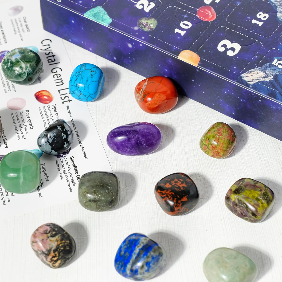 24 Grid Ore Crystal Gemstone Blind Box Rock Mineral Specimens Collection Natural Healing Stone Children's Teaching Gifts