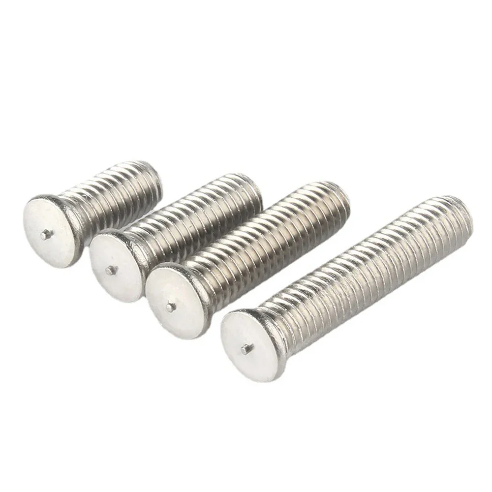 20 Pcs-200 Pcs 201 Stainless Steel Stud Spot Welding Screw Welding Spot Bolt M3 M4 M5 Length 6/10/12/16/18/22/25/30/35/40/45mm