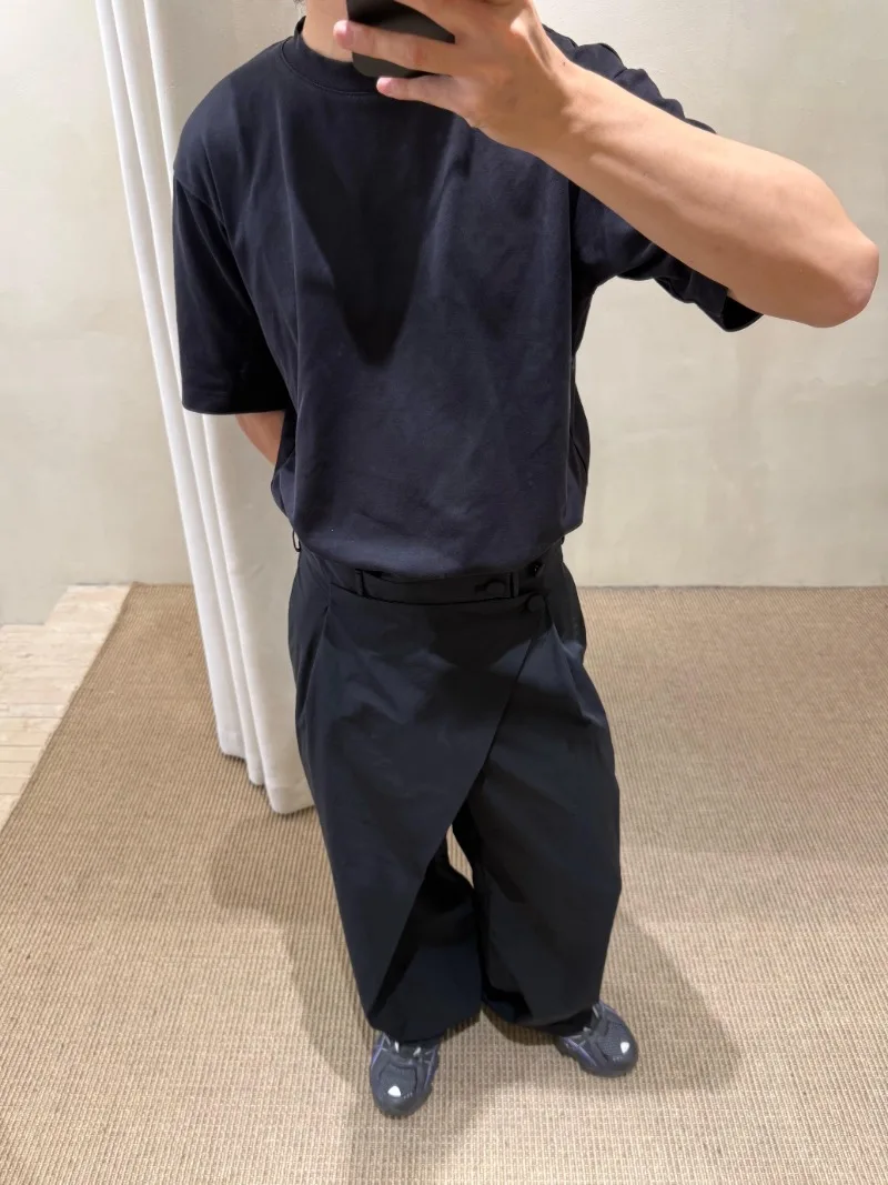 KIKO KOSTADINOV pleated three-dimensional cut black irregular men's trousers