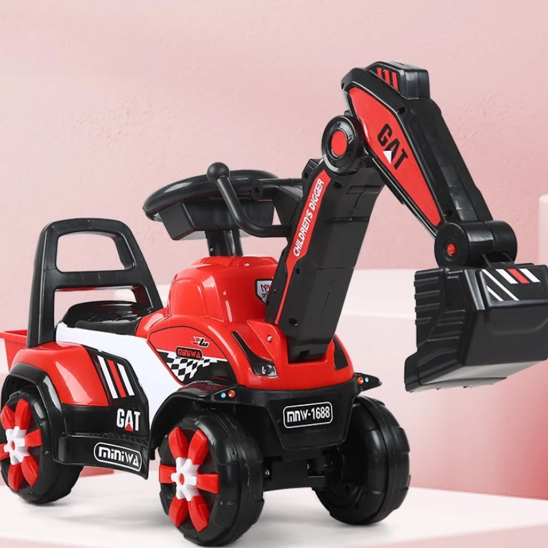 ‌ Veículo de passeio de escavadeira de brinquedo elétrica ‌ , Escavadeira de construção com luzes LED, brinquedo de engenharia para meninos de 2 a 5 anos, presente de aprendizagem STEM