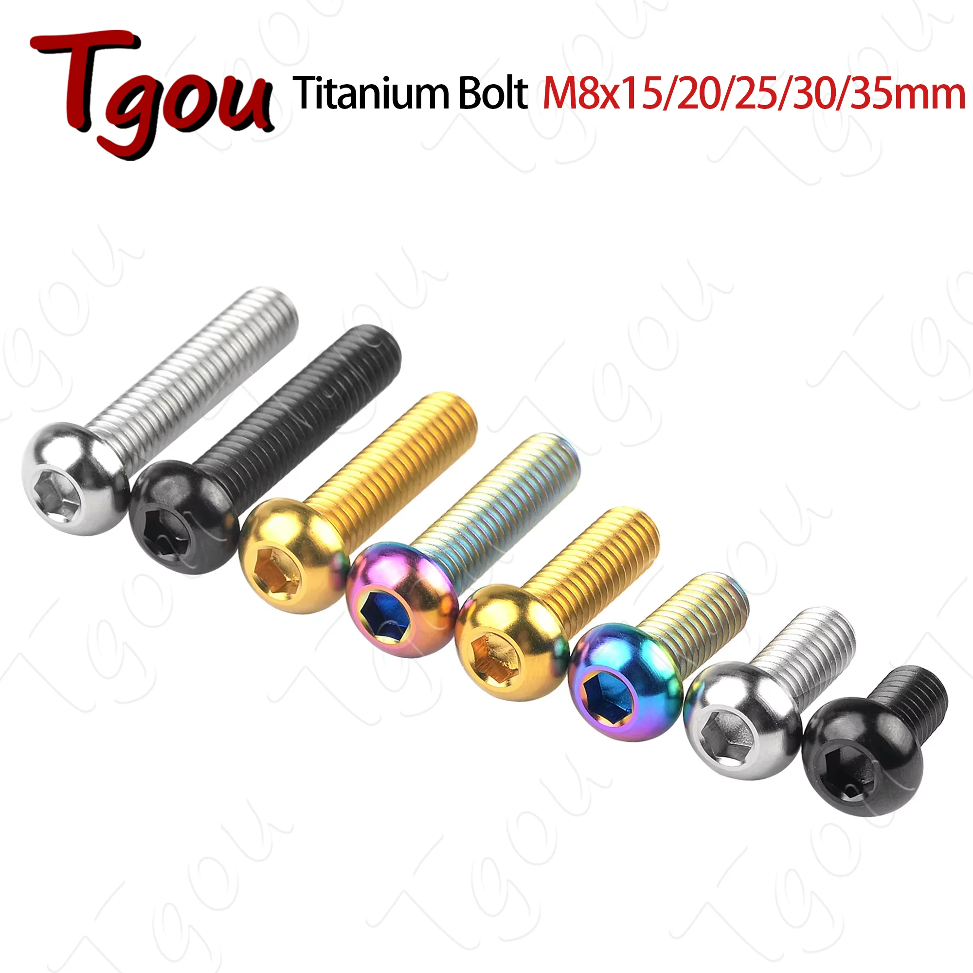 

Tgou Titanium Bolt M8x15 20 25 30 35mm Allen Key Head Screws for Motorcycle Disc Brake