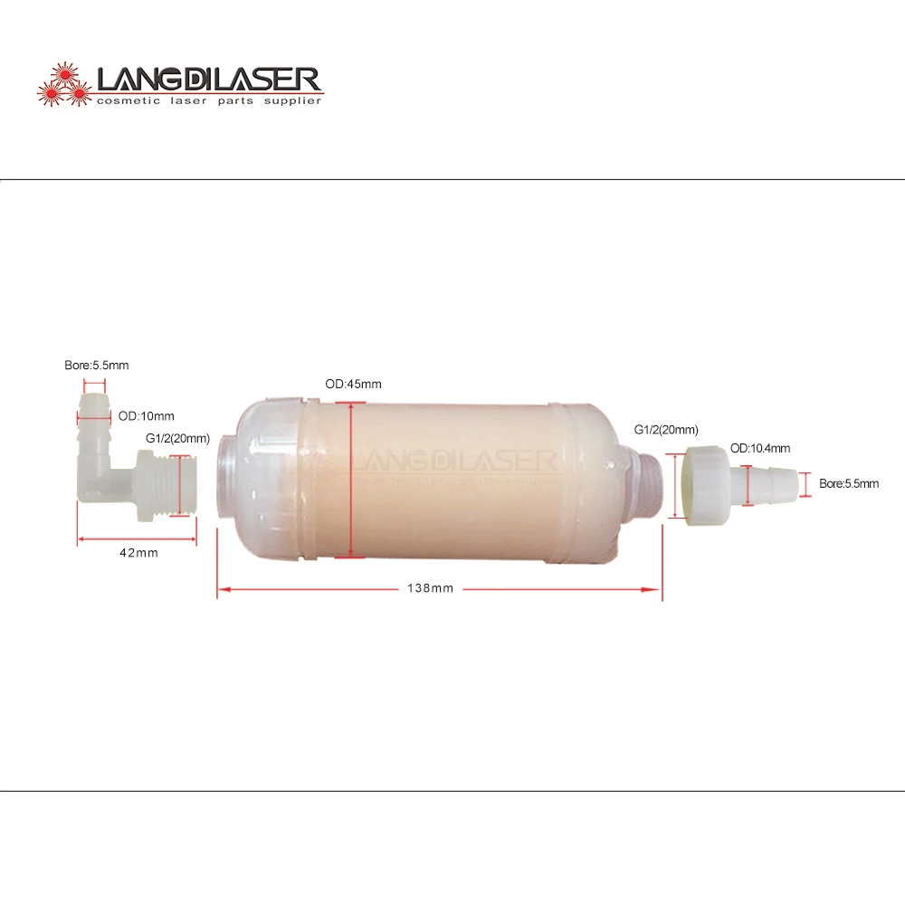 Filter With Ion Exchange-Resin / Softening Water Quality / Diode Laser Hair Removal System Installation For Bore 8mm Soft Tube