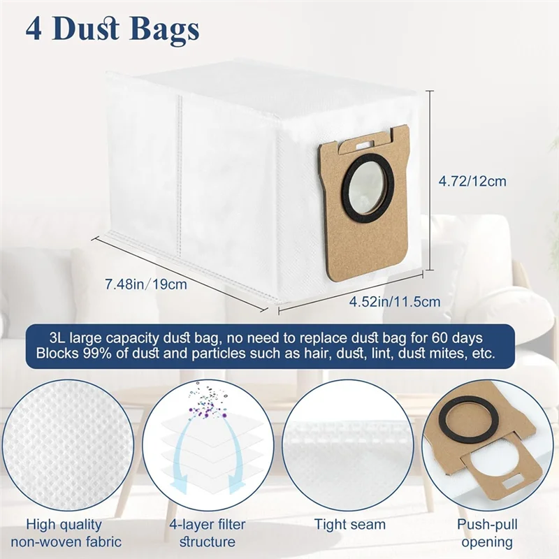 Vendita estiva per Dreame L10S / L10 Ultra Robot aspirapolvere Spazzola laterale principale Mop Panno Pad Filtro HEPA Sacchetti per la polvere Accessori