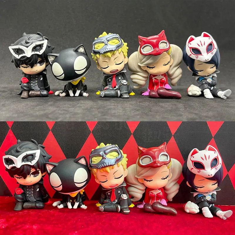 Set de 5 figuras mini de Persona 5 The Royal: Joker, Mona, Skull, Panther, Fox. Lindos muñecos de anime, modelo de juguete, adorno, regalo.