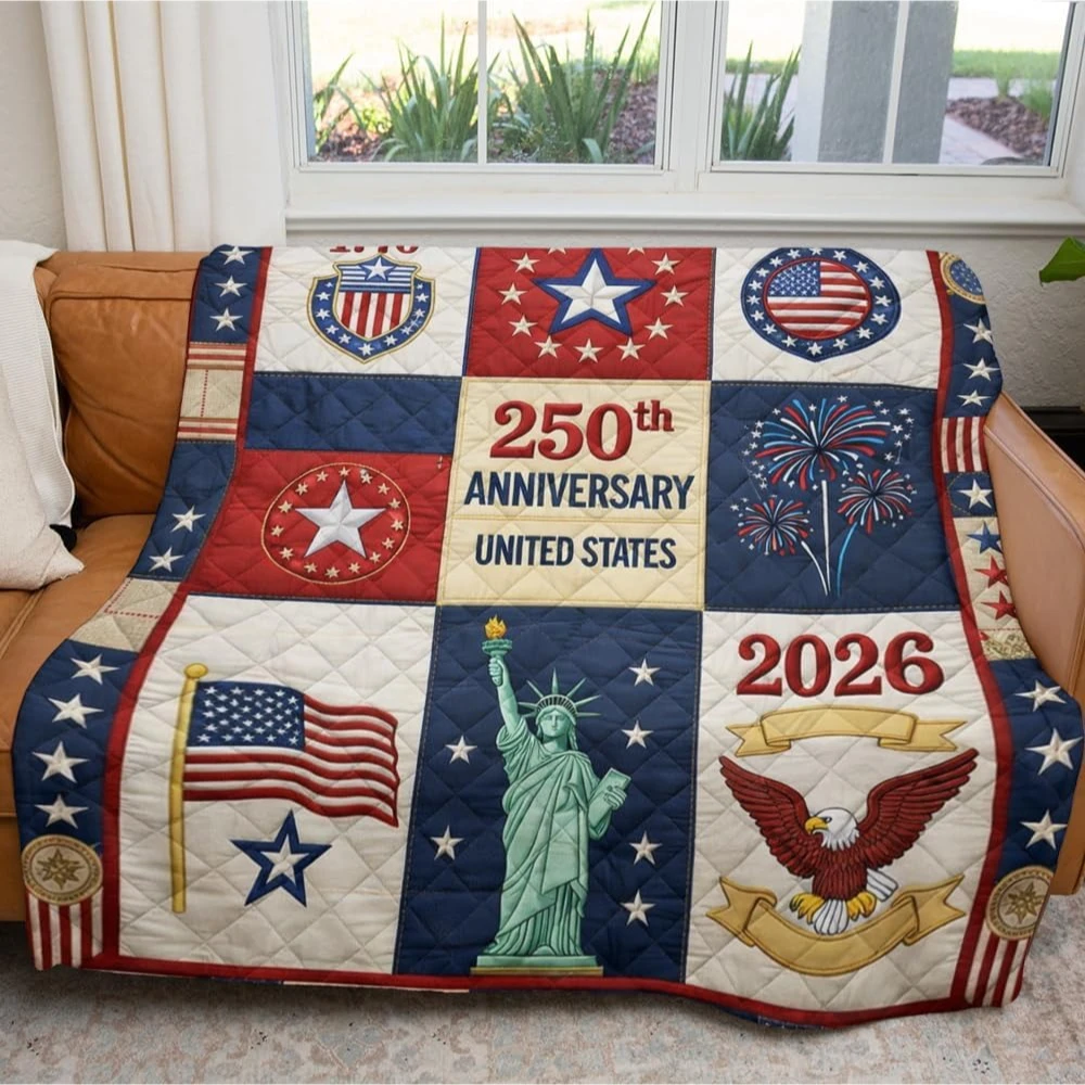 1pc 250th Anniversary of American Independence Commemorative Blanket, 1776-2026 Patriotic Theme Throw, 250th Anniversary of Libe