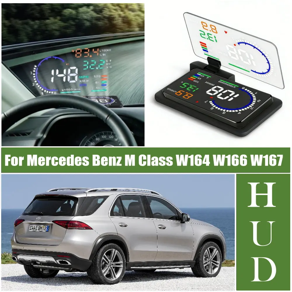 Car LED Windshield Projection HUD Head Up Display For Mercedes Benz M Class W164 2005-2011 W166 2012-2019 W167 2020-2026