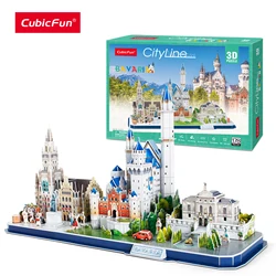 CubicFun 3D Puzzle Bavaria Cityline Building Model Kits Neuschwanstein Castle New Town Hall Linderhof Jigsaw for Adults Kids