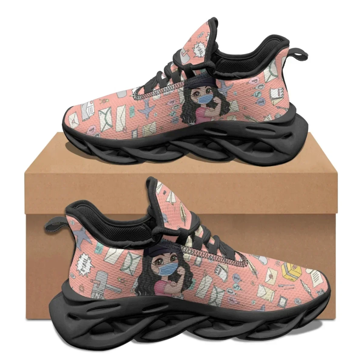 جديد الكرتون ساعي البريد فتاة مصمم حذاء كاجوال الصيف في الهواء الطلق تنفس أحذية مشي عدم الانزلاق امتصاص الصدمات أحذية رياضية 2023