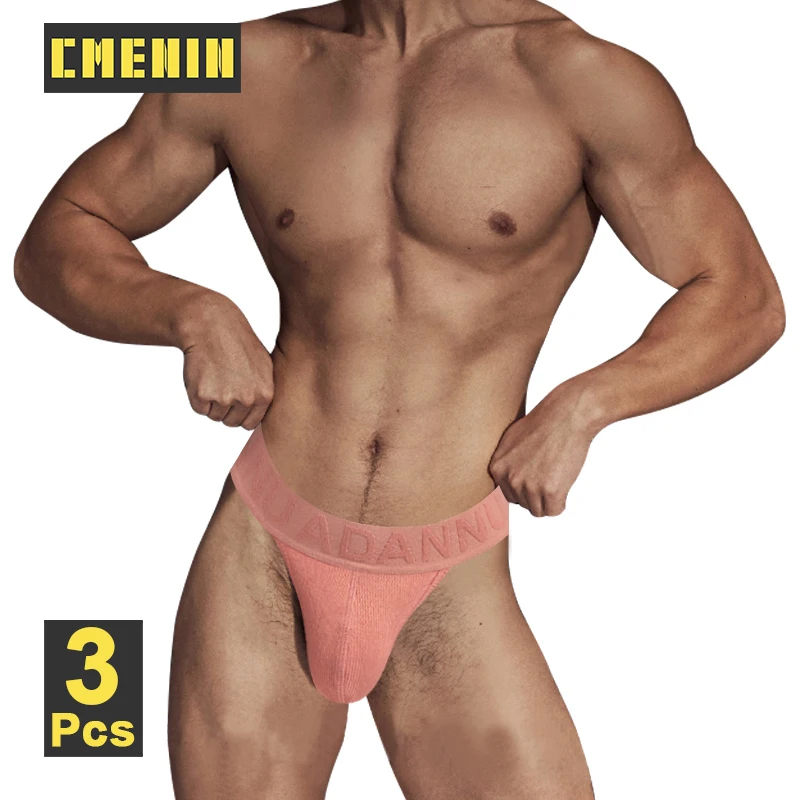 

CMENIN 3Pcs Cotton Sexy Mens Underwear Briefs Low Waist Breathable Men's Bikini Panties Man Jockstrap Underpants Gays Men Briefs