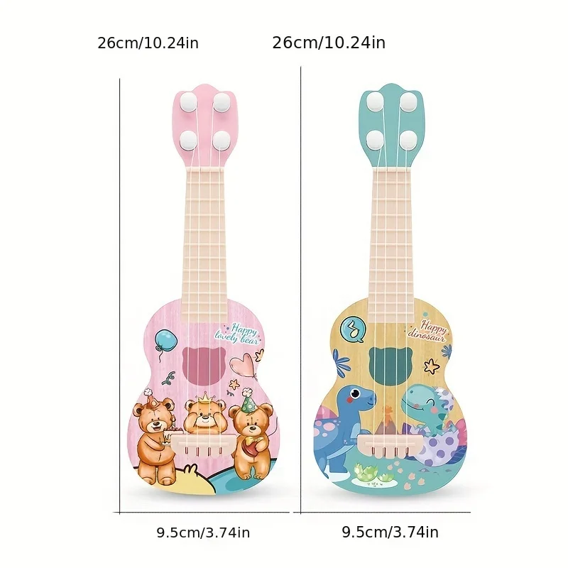 44cm Playable Ukulele Kids Guitar Musical Toy, String Instrument Vocal Toy, Educational Intellectual Toy, Music Learning Tool