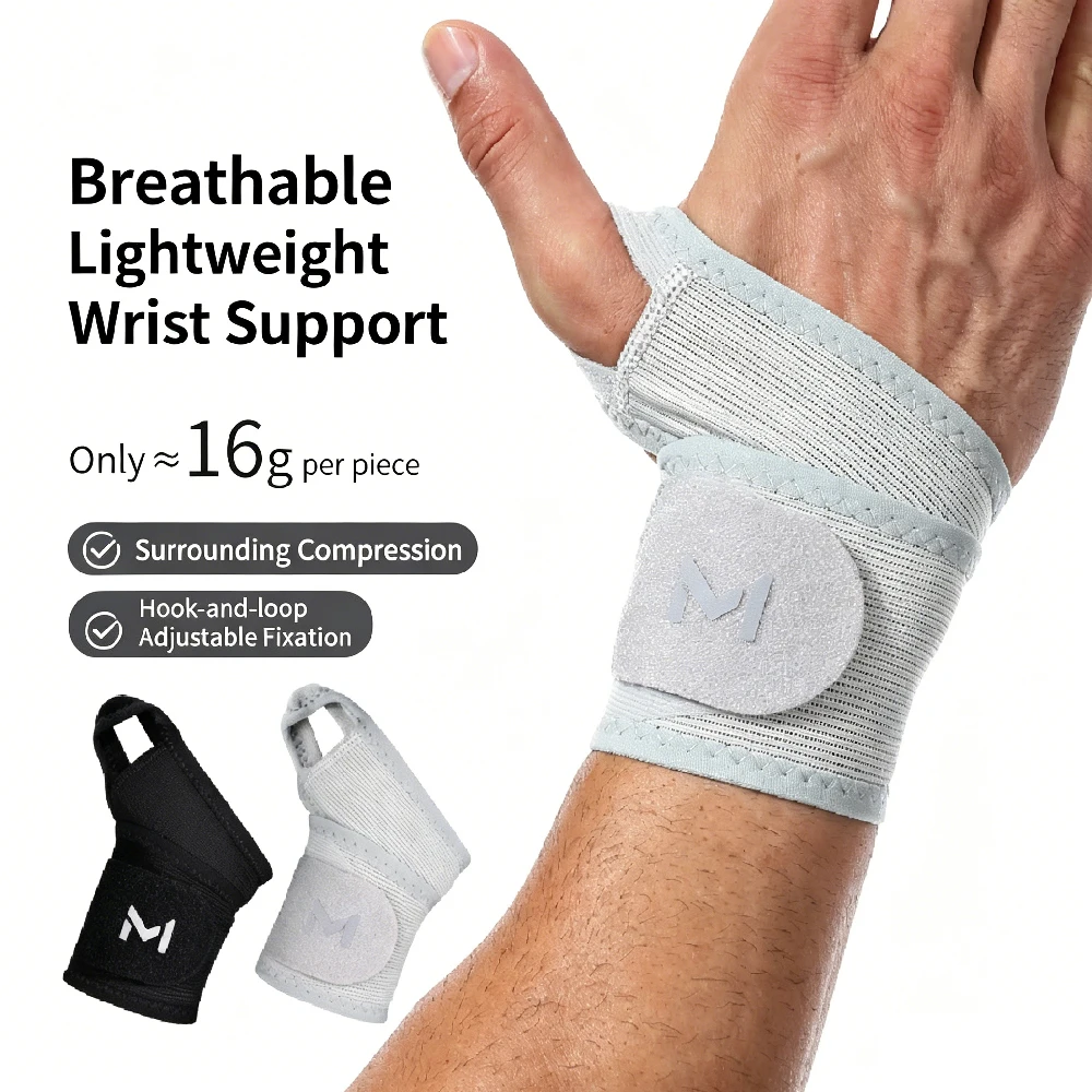 2PCS Adjustable Compression Mesh Wrist Support Brace, Breathable Ventilated Wrist Wraps Reversible for Both Wrists