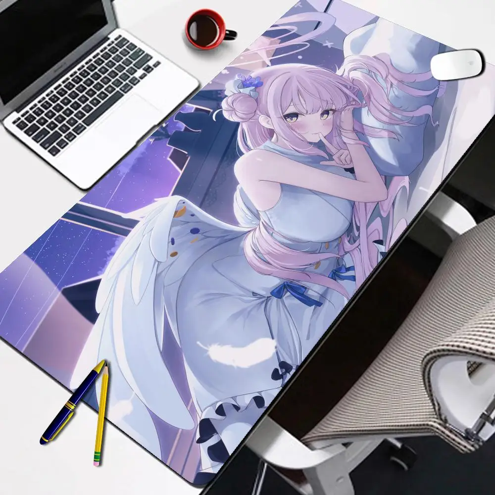Large Waifu 90x40cm Cute School Girl Extra Large Thick Mouse Pad Non Slip Rubber Base Stitched Edge Play Mat