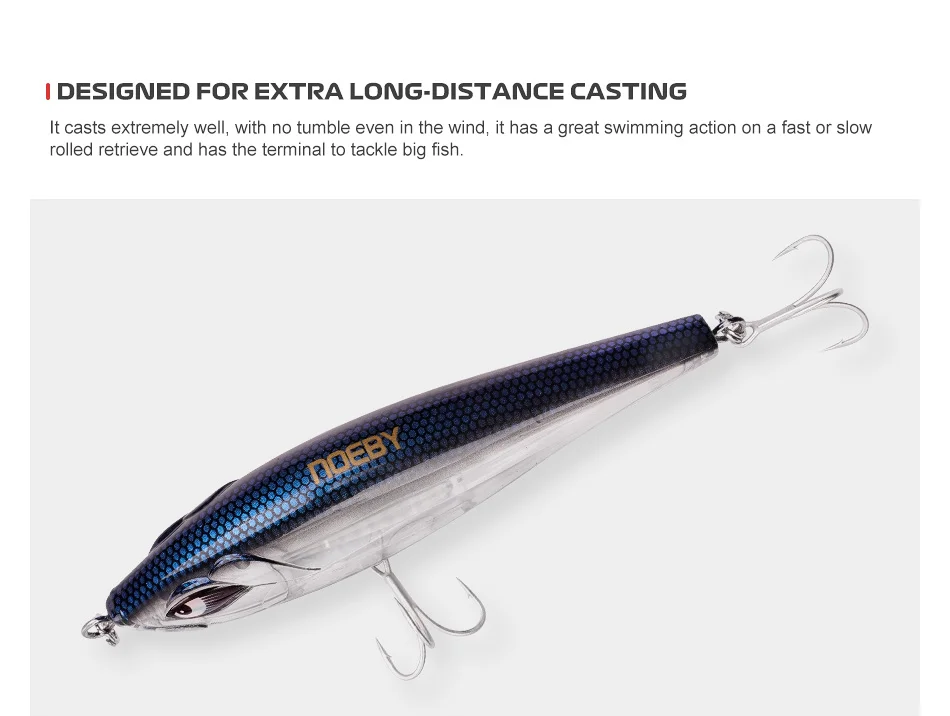 Noeby Inshore Twitchbait Angelköder 115mm 38g Sinkender Pencil Jerk Wobbler 3X Haken Künstlicher Harter Köder Salzwasser-Angelköder – Detail 13