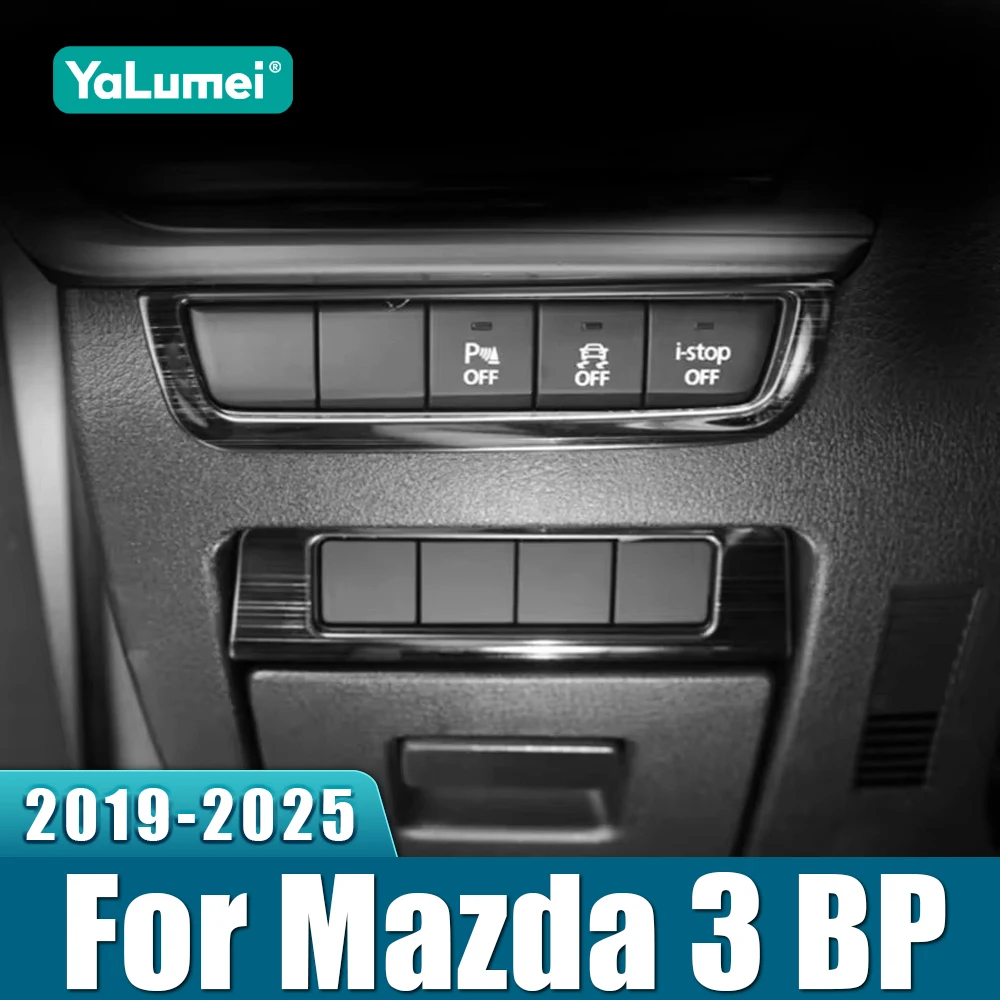 Für Mazda 3 BP 2019 2020 2021 2022 2023 2024 2025 Edelstahl Auto Scheinwerfer Einstellung Taste Dekoration Abdeckung zubehör