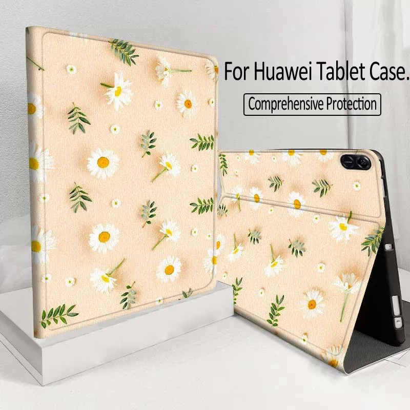 

Beautiful flower pattern Tablet Case For Huawei MatePad M5 T5 SE 11 Pro Honor Tab 5 V7 V8 X9 GT 10.1 10.8 Inch