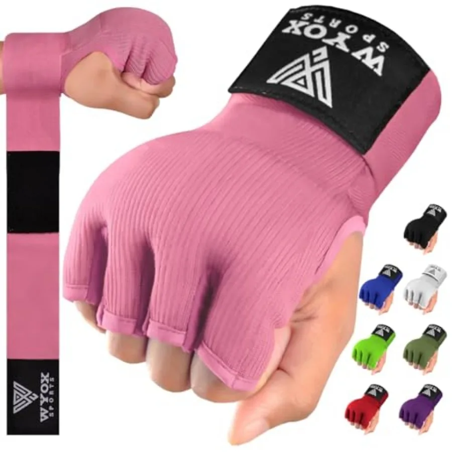 

Gel Boxing Hand Wraps Inner Gloves for Men and Women 80cm Quick Wrist Strap, Padded Knuckle Support, Fingerless MMA Muay Thai K