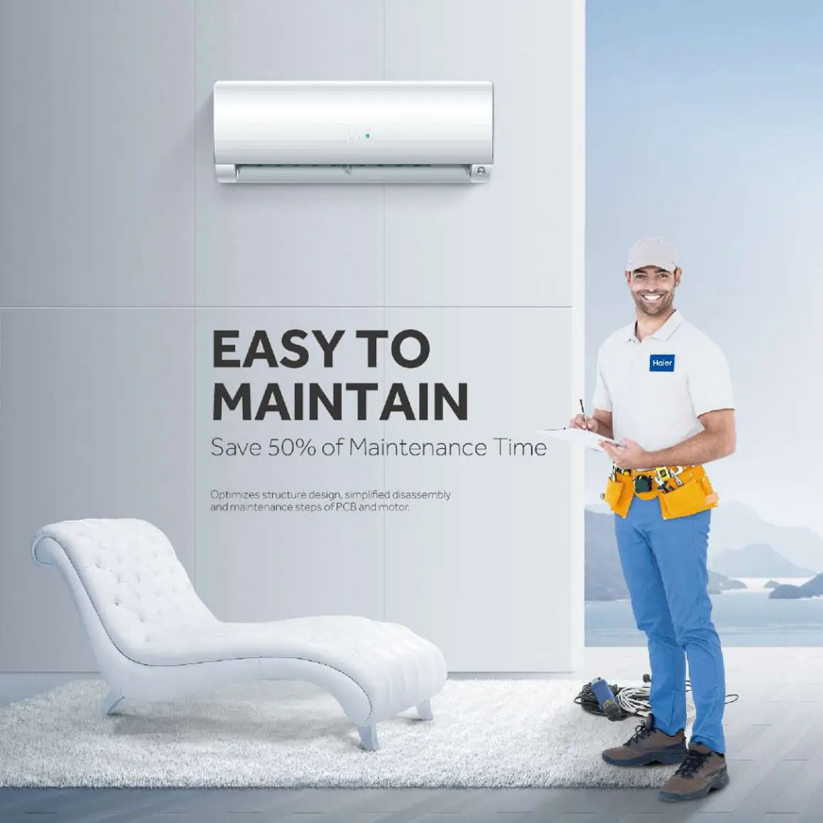 24000 Btu Plug-n-Cool Hybrid Solar Mini-Split Heat Pump US AC/DC Cell Air Conditioner Car Household Use Do-It-Yourself Install