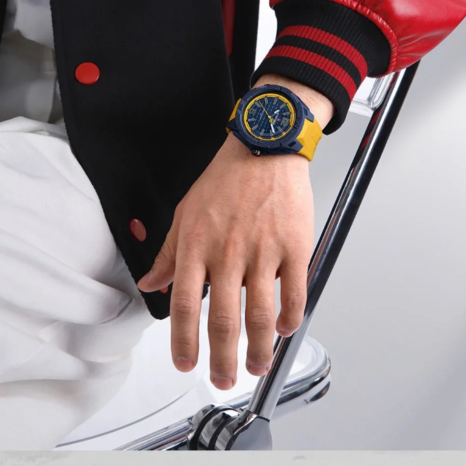 New NAVIFORCE Top Brand Men's Sports Watch 5ATM Waterproof Fashion Chronograph TPU Strap Quartz Wristwatches Relogio Masculino