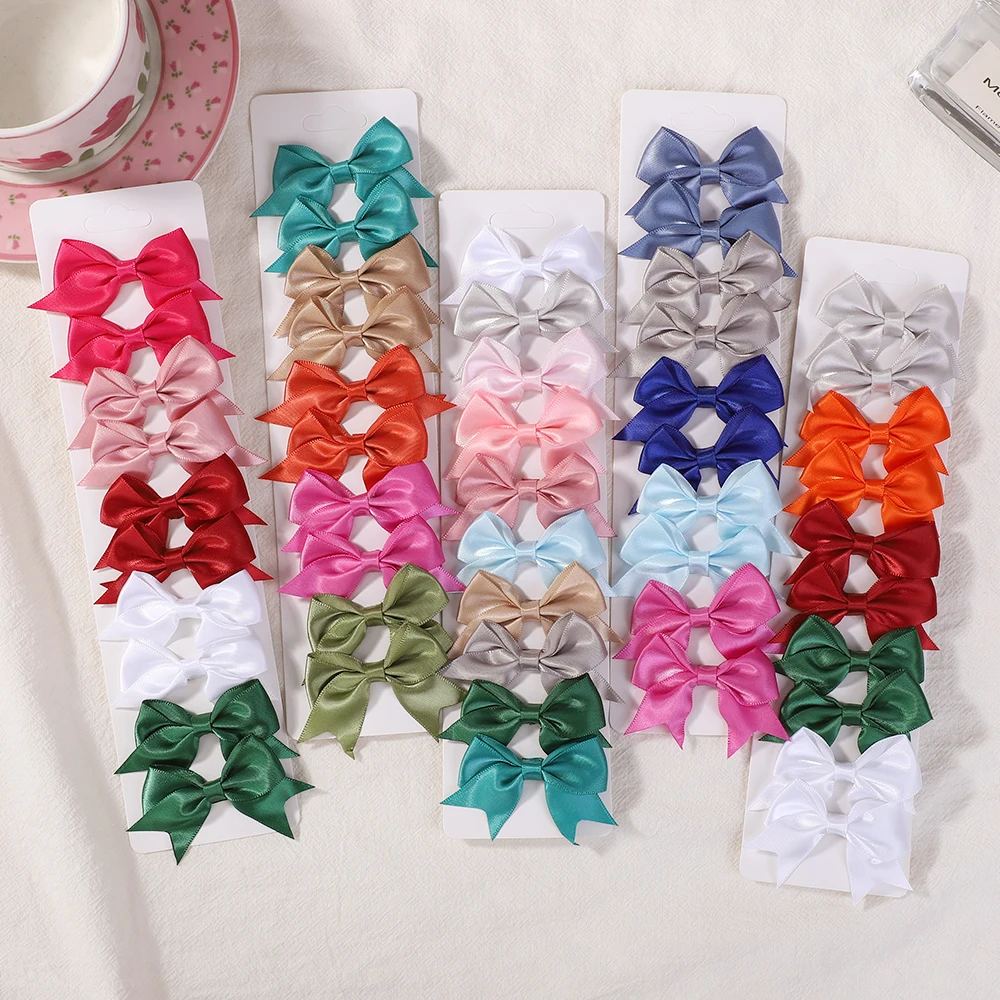 10Pcs/lot Ribbon Baby Bows Hair Clips Hairpins 2\