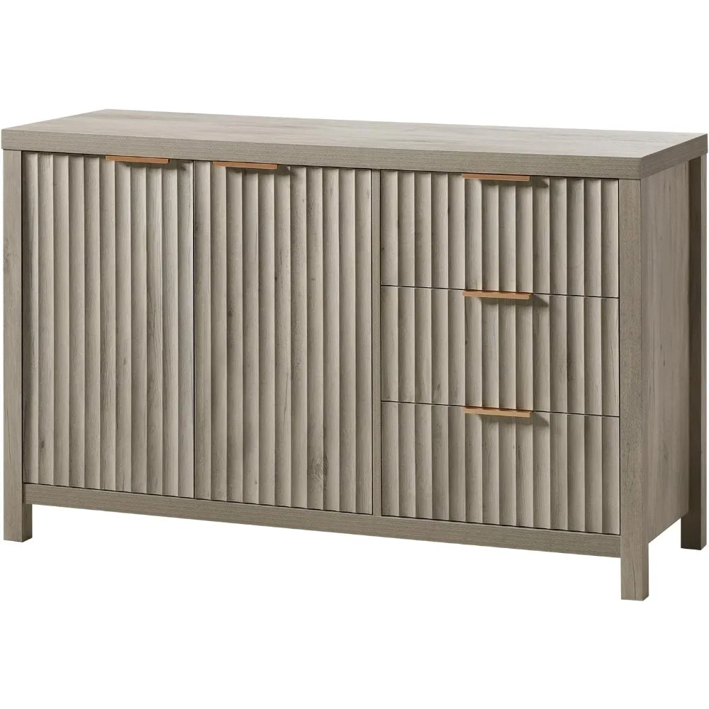 

56" Large Buffet Modern Credenza with Adjustable Shelves, Farmhouse Media Console Storage Cabinets for Living Room Entryway,