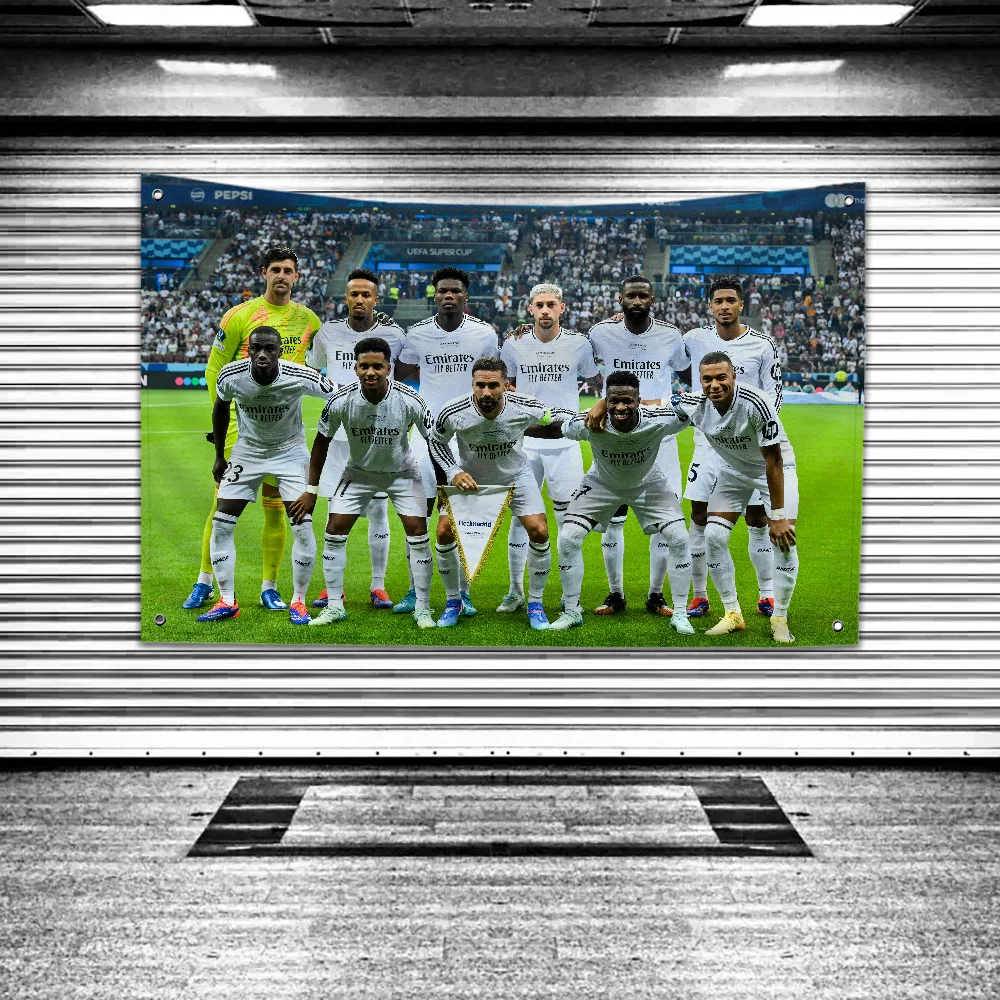Fc نادي معلق حديقة أعلام راية غرفة المرآب الديكور جدار ديكور نسيج S-madrids-reals-P مضحك العلم غرف نوم في الهواء الطلق #2