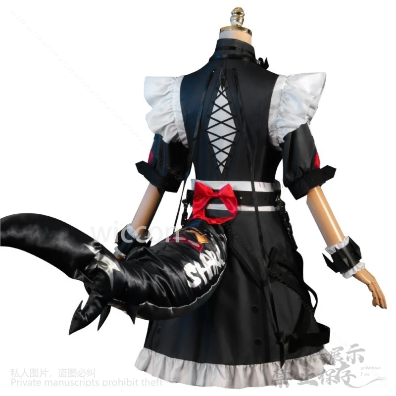 Permainan Anime Zenless Zone Zero Cosplay Ellen Joe Kostum Victoria Rumah Tangga Pembantu Cos Gaun Lolita Wig Ekor Cos Disesuaikan