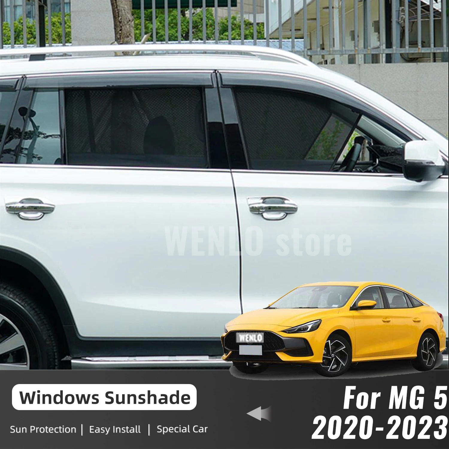 

For MG 5 MG5 2020 2021 2022 2023 Magnetic Car Window Curtains Solar Sunshield Shadow Mesh Glass Shading Sun Protection